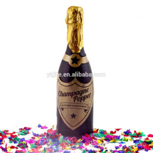 Champagne Confetti-Flasche mit buntem metallischem Folien-Kreis